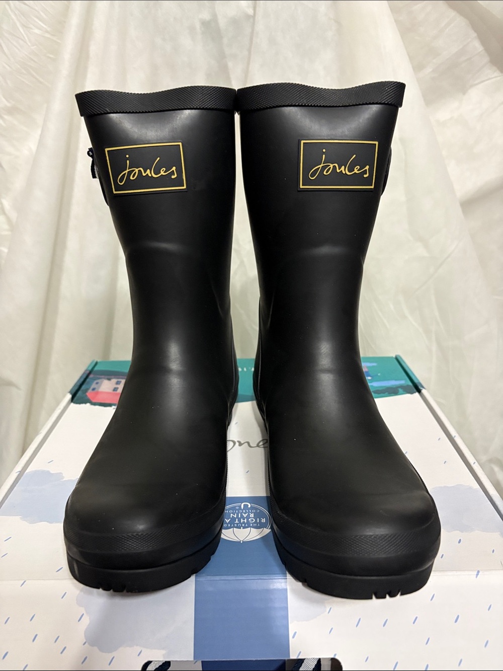 Joules Black Rain Boots size US 6 NWT